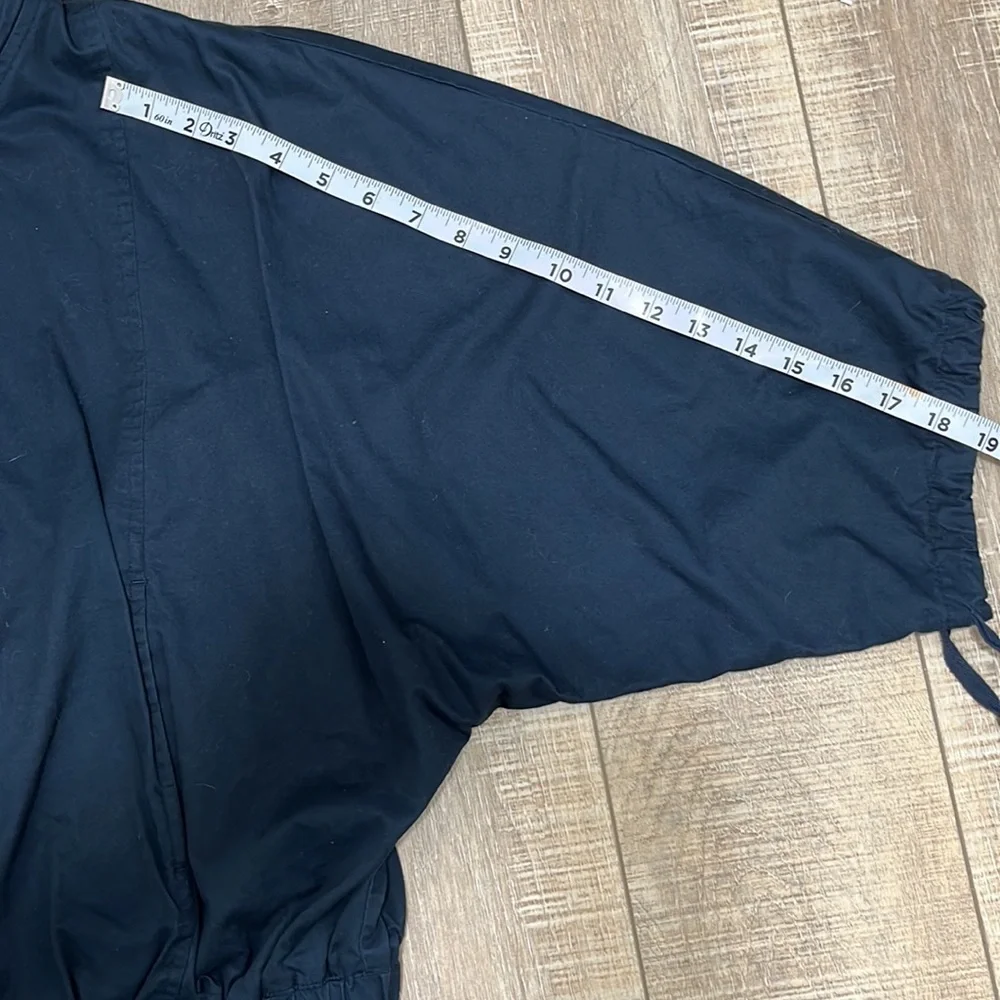 TRF Collection Zara Hooded Crop Jacket with Pockets Navy Blue Med - Picture 14 of 14